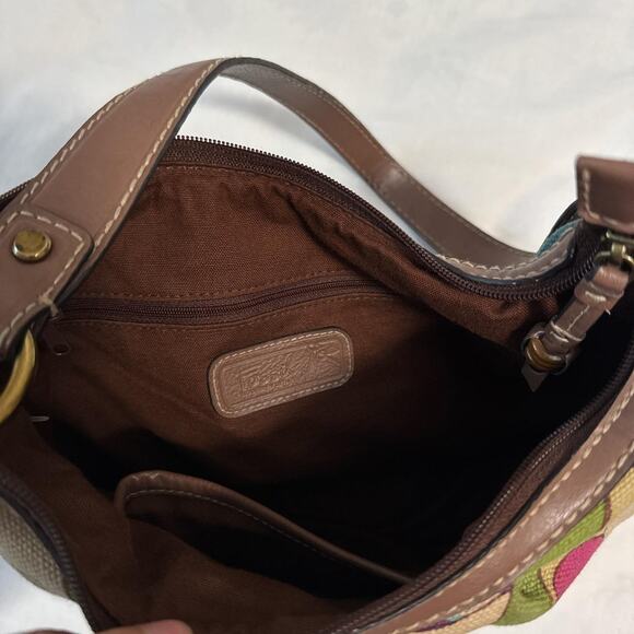 fossil modern vintage floral boho rattan shoulder bag y2k retro purse - Picture 5 of 7